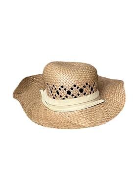 Columbia Seagrass Straw Hat L/XL Natural Woven Wide Brim Sun Hat Beach